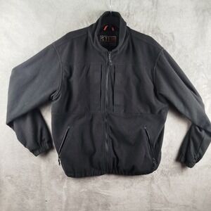 511 Tactical Jacket Mens Large Black Full Zip Bomber Heavy Fleece